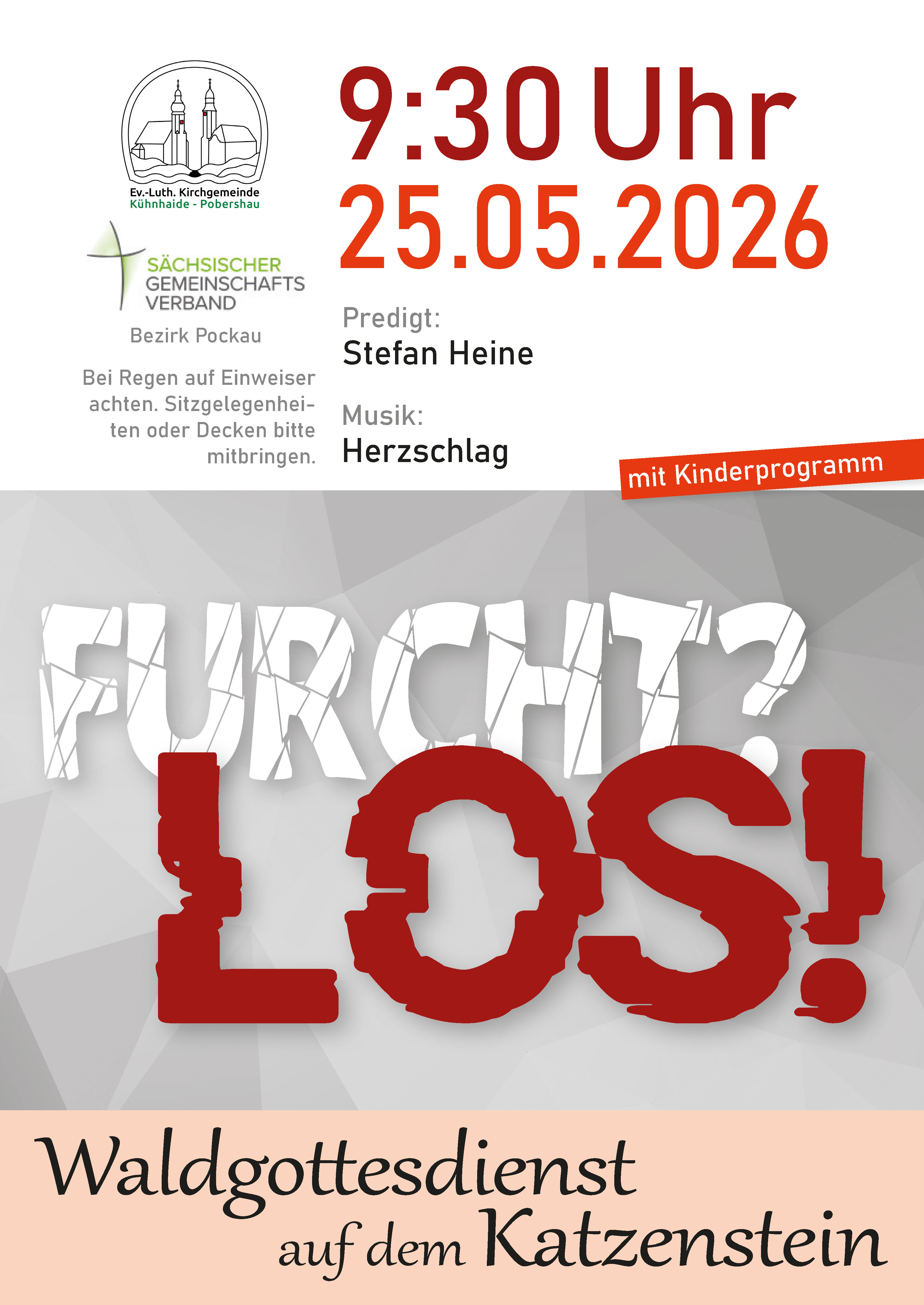 Flyer Waldgottesdienst am Katzenstein
