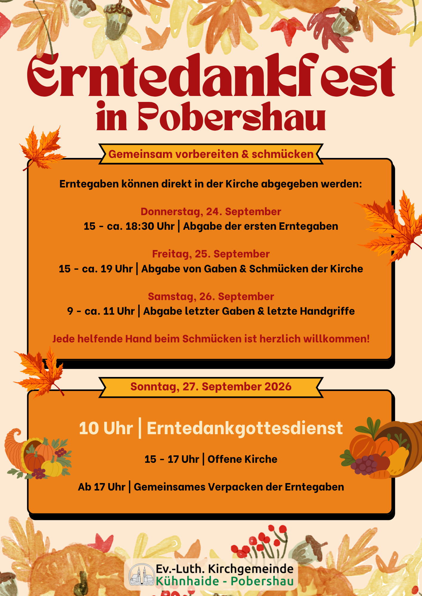 Erntedankfest Pobershau